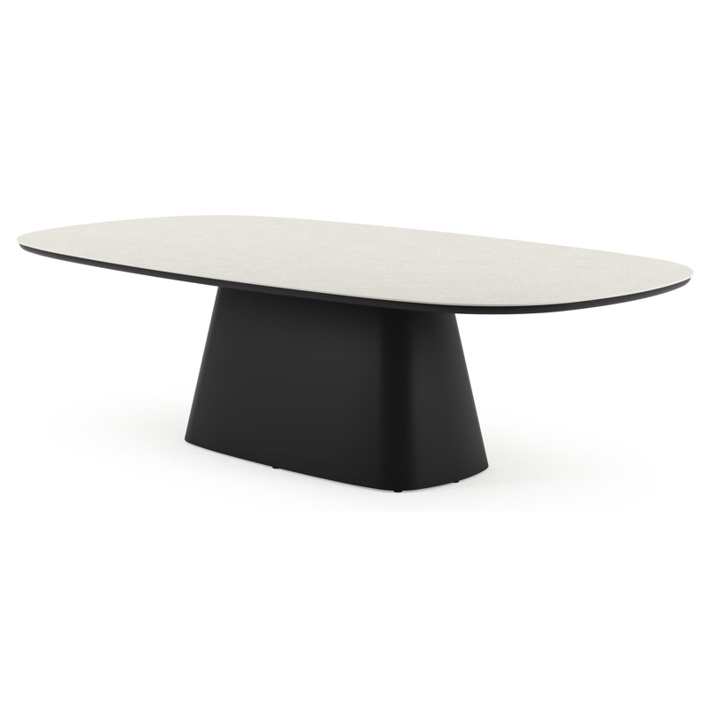 Amico tuintafel bombo xl in zwart aluminium en volkeramiek Shilin - L 270 x B 148 x H 73.5 cm
