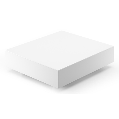Table basse Como en aluminium blanc et céramique pleine arctic white - Lg 70 x B 80 x H 20 cm