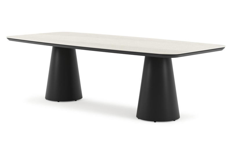 Donato tuintafel in zwart aluminium en volkeramiek shilin - L 255 x B 115 x H 74 cm