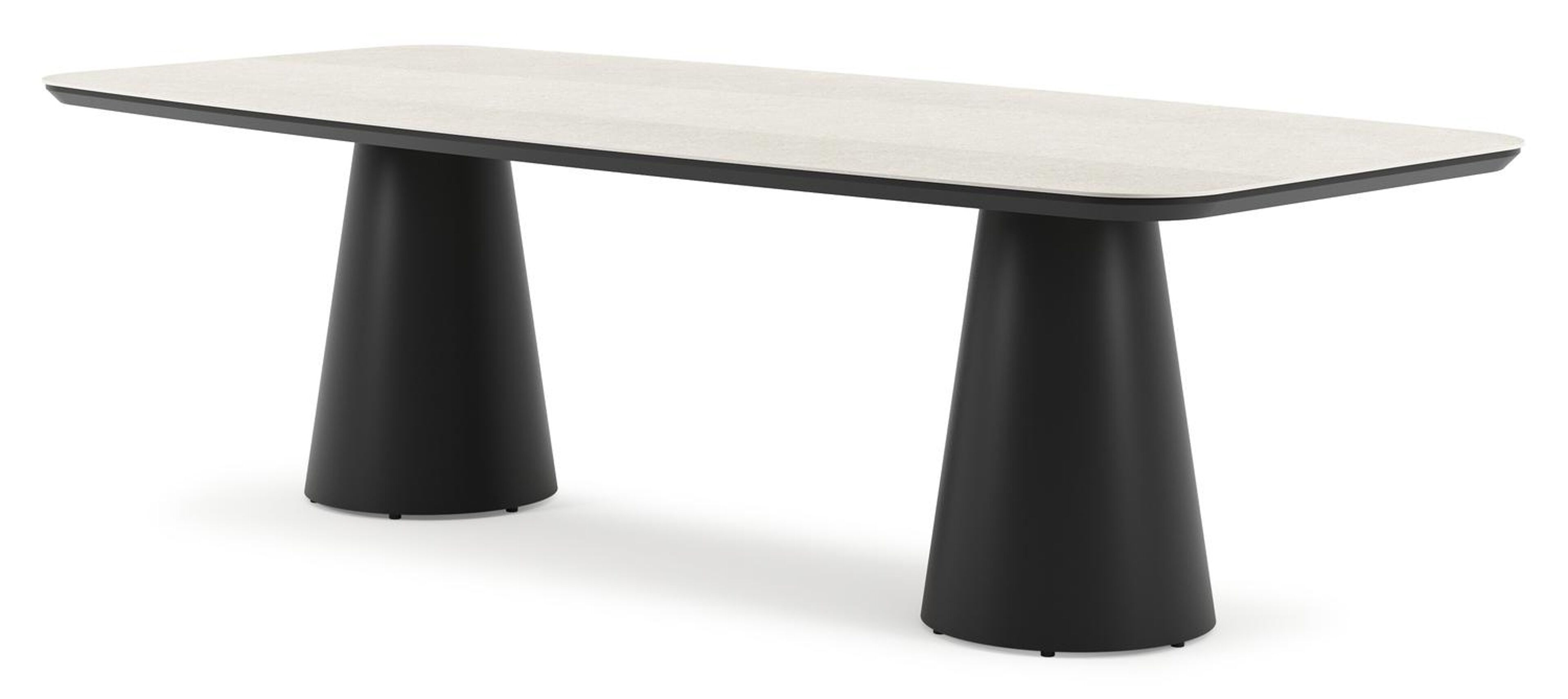 Donato tuintafel in zwart aluminium en volkeramiek shilin - L 255 x B 115 x H 74 cm