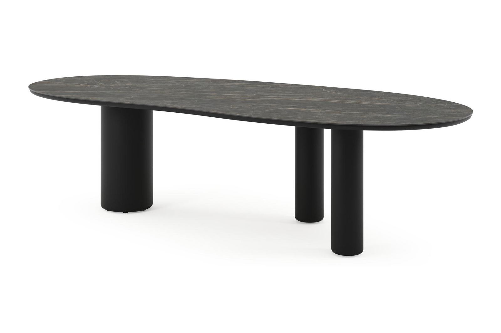 Amico tuintafel organisch in zwart aluminium en volkeramiek Black Obsession - L 280 x B 120 x H 73.5 cm