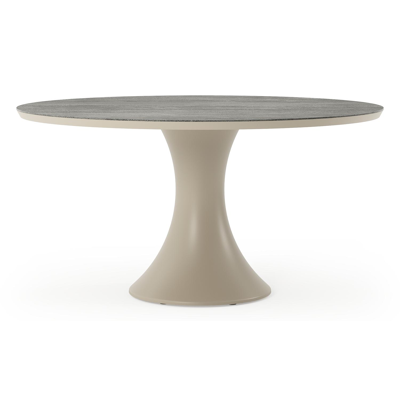 Fano tuintafel rond in beige aluminium en volkeramiek Aspen Grey - Dia. 148 x H 75 cm