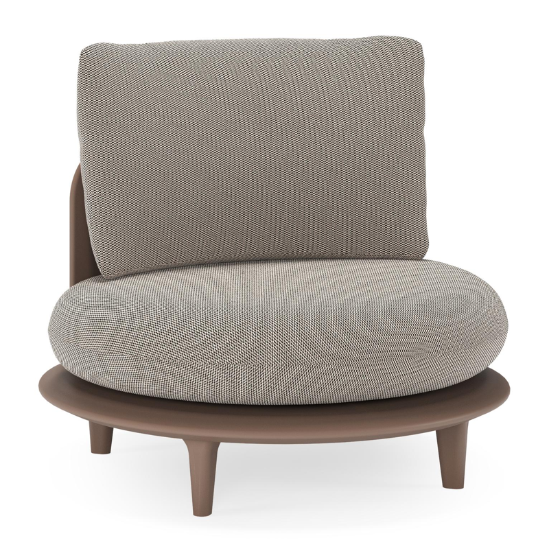 Bomero loungestoel in taupe aluminium met lopi pepper all weather sunbrella® luxe kussen