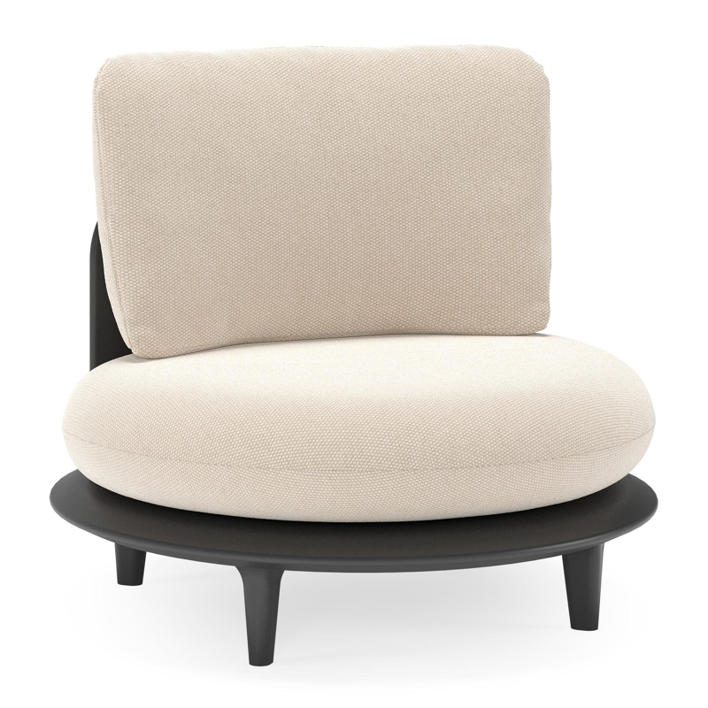 Bomero loungestoel in zwart aluminium met lopi antique all weather sunbrella® luxe kussen