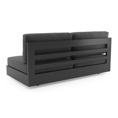 Como loungebank in zwart aluminium met lopi shadow all weather sunbrella® luxe kussen