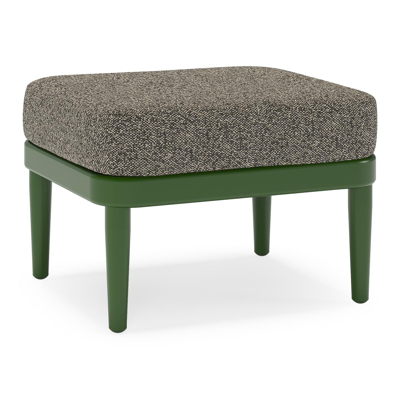 Orso poef in groen aluminium met Marbella Tunder all weather cosytica kussen