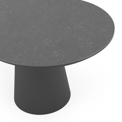 Donato tuintafel in zwart aluminium en volkeramiek aspen grey - L 260 x B 100 x H 74 cm
