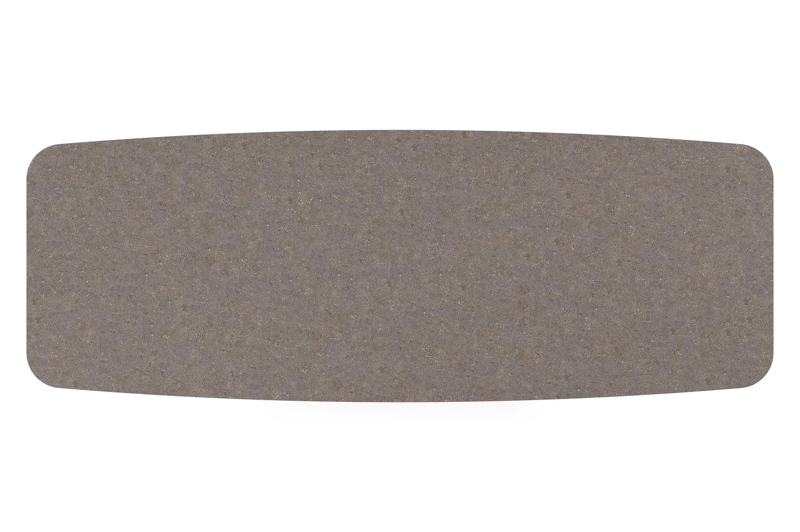 Table de jardin Orso forme de bateau en aluminium blanc et céramique pleine Wulong - Lg. 315 x Lrg. 115 x Haut. 75 cm