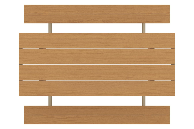 Altura picknicktafel rechthoekig in beige aluminium en polywood - L 220 x B 89 x H 74.5 cm