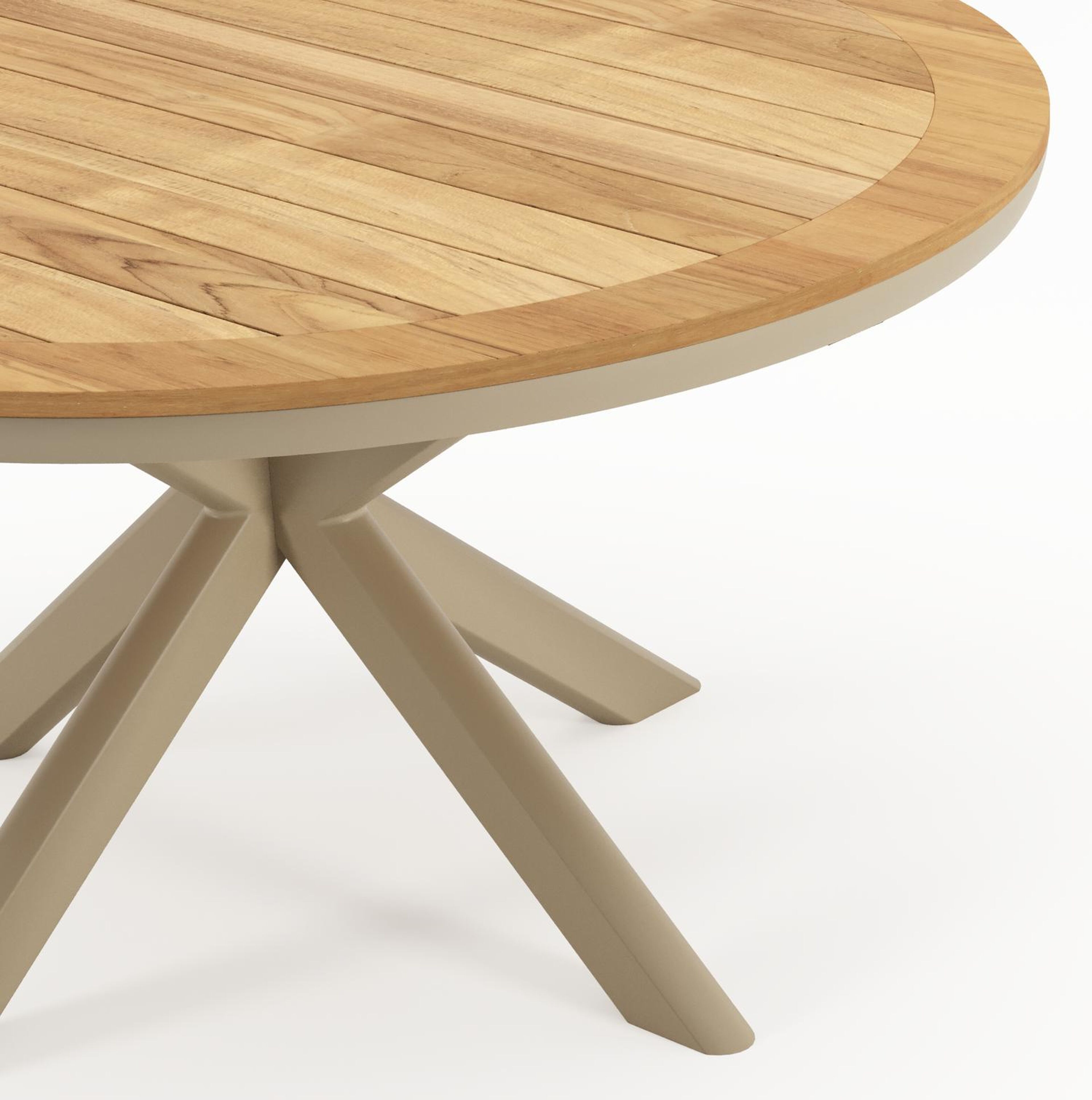 Ensemble de jardin Pamplona en aluminium beige et sintered stone avec 6 chaises de jardin empilable Amalfi