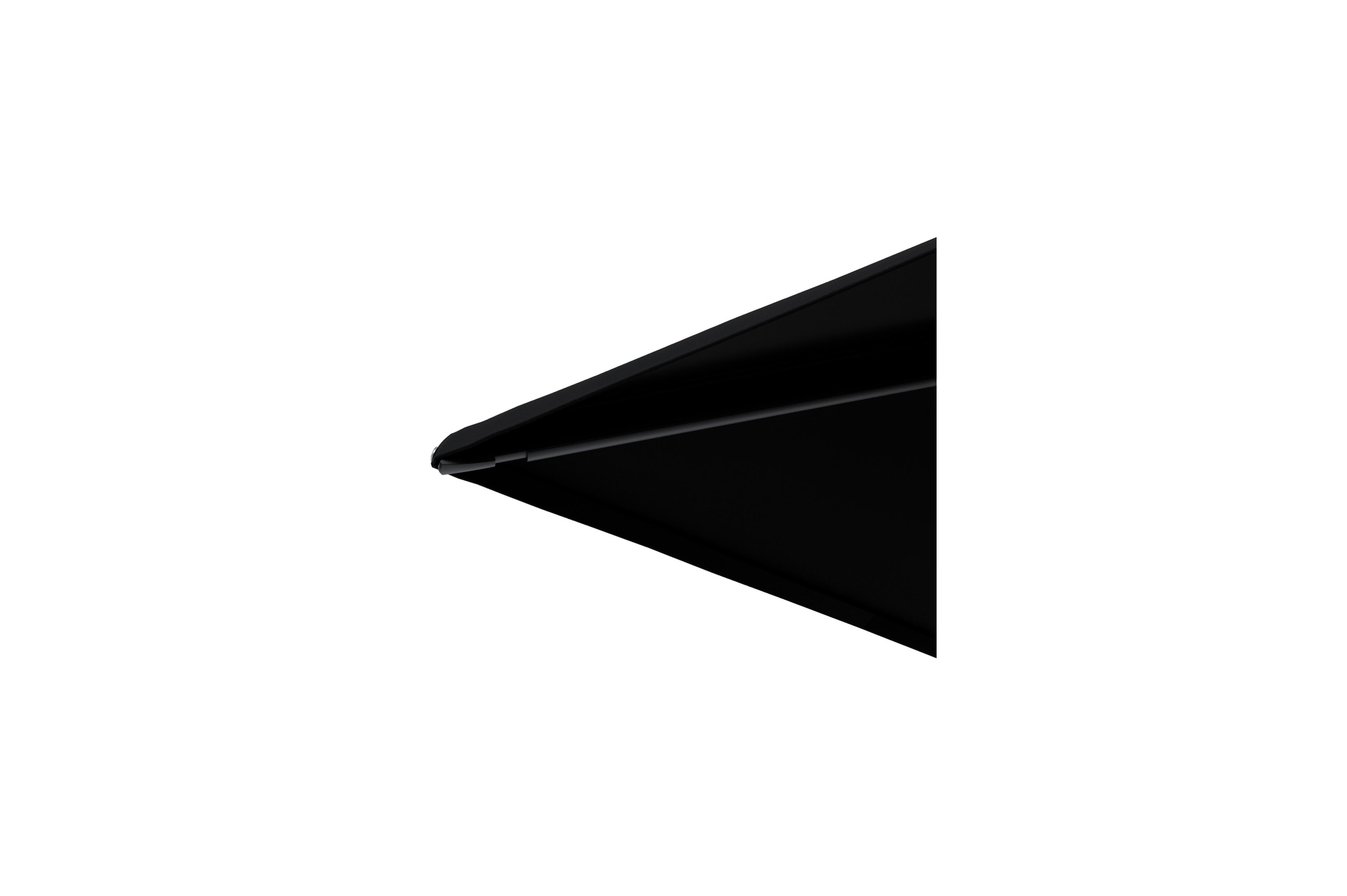 Minore zweefparasol met tiltfunctie in zwart aluminium met zwart sunbrella® premium parasoldoek - L1 350 x L2 350 cm (zonder voet)