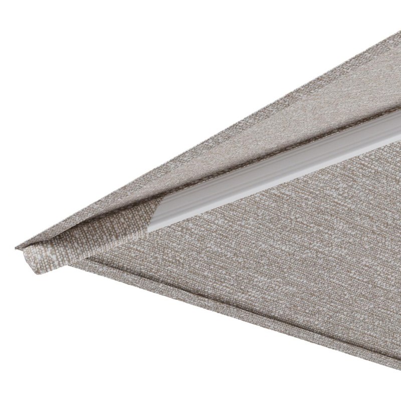 Parasol pendant Rufina avec fonction tilt en aluminium blanc et toile de parasol en All Weather Sunbrella® Luxe Tundra Sand  - Lg.1 300 x Lg.2 300 cm (sans pied de parasol