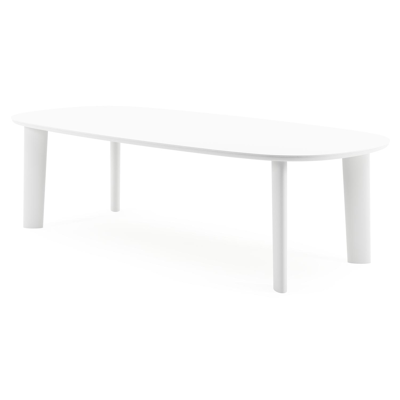 Amico tuintafel bombo in wit aluminium en volkeramiek Arctic White - L 270 x B 125 x H 73.5 cm