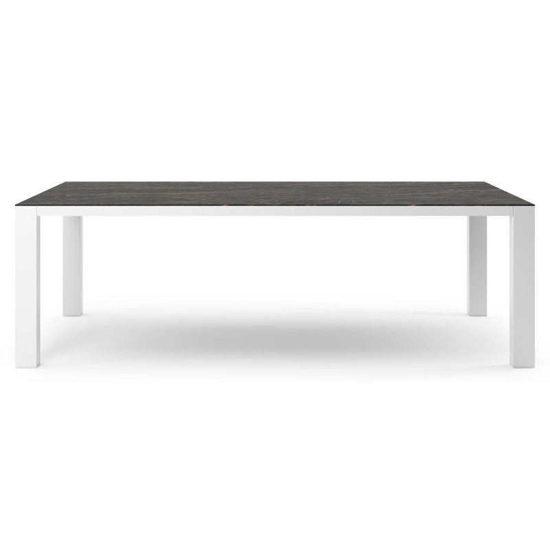 Nano XL tuintafel rechthoekig in wit aluminium en volkeramiek Black Obsession - L 240 x B 148 x H 75 cm