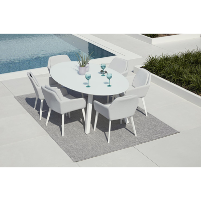 Altera tuinstoel wit-grijs - aluminium en textilene