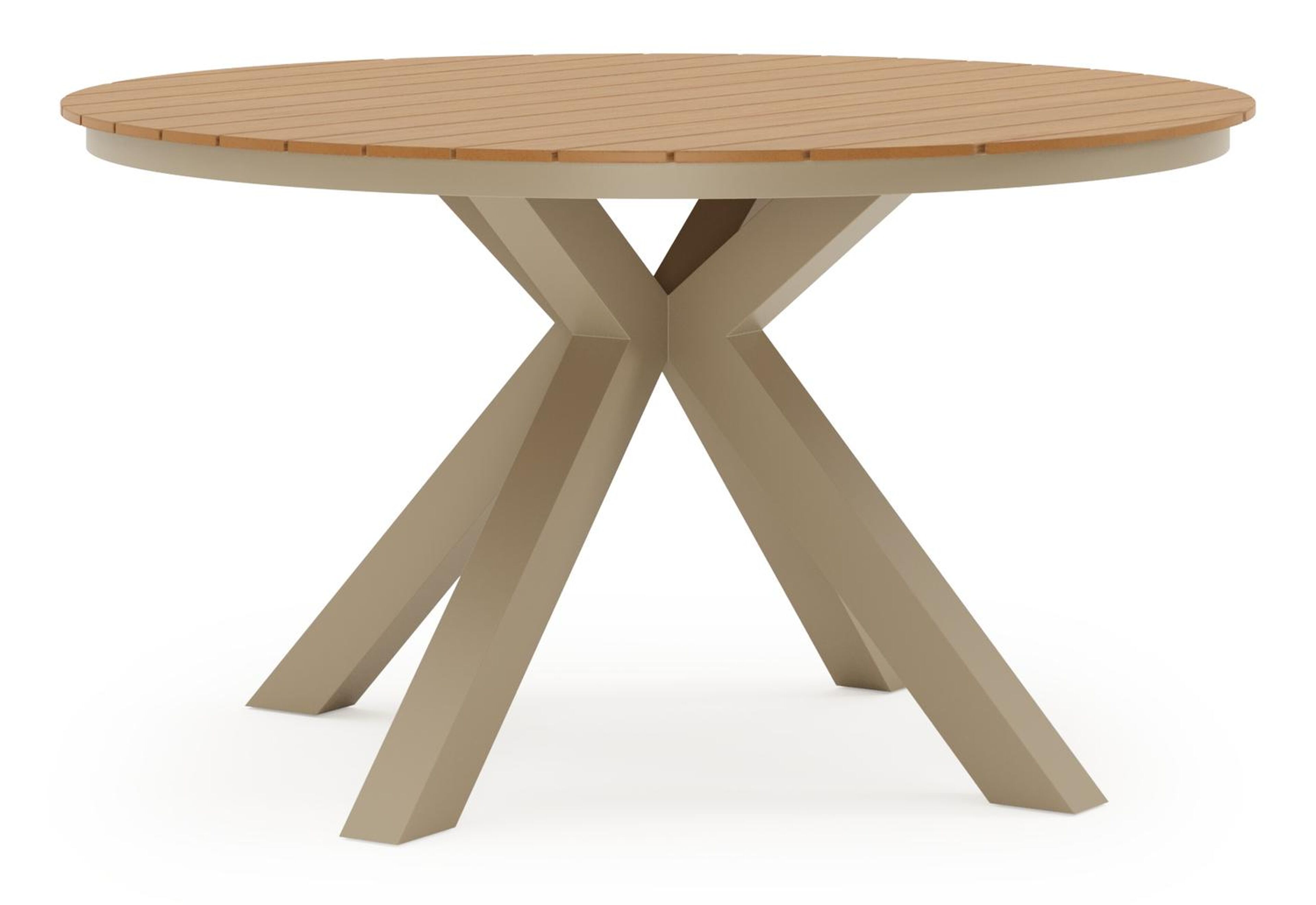 Tora tuinset in beige aluminium en polywood met 4 Paco tuinstoelen