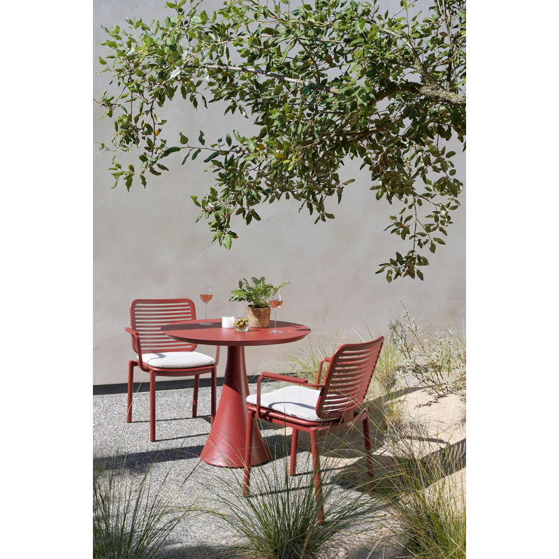 Fano tuinstoel in ruby aluminium