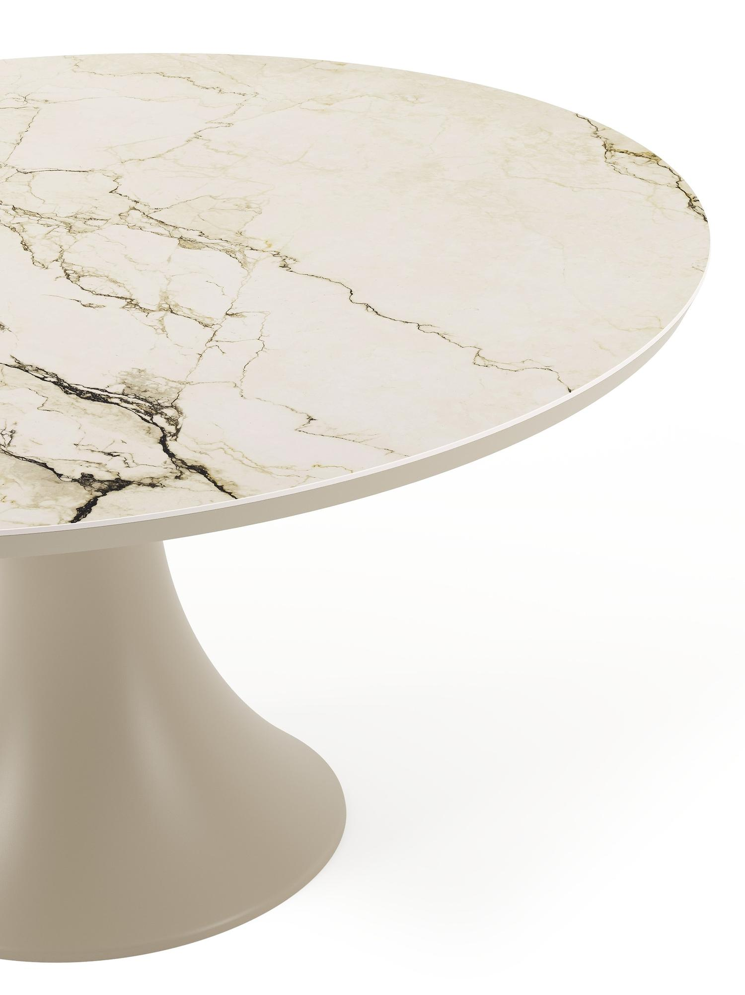 Fano tuintafel rond in beige aluminium en volkeramiek Colorado Dunes Dia. 148 x H 75 cm