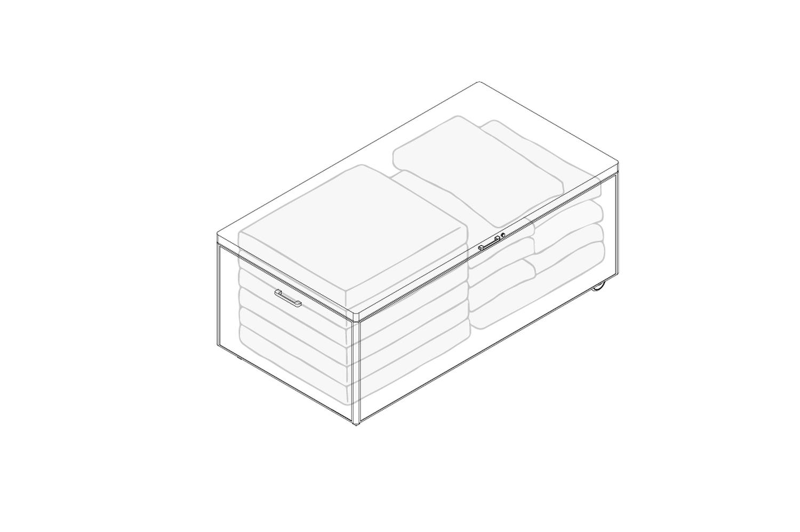 Kussenbox aluminium zwart B 164 x D 84 x H 99 cm