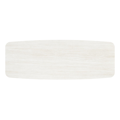 Orso tuintafel bootvorm in wit aluminium en volkeramiek calista - L 315 x B 115 x H 73.5 cm