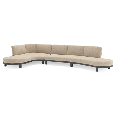 Donato loungehoek in zwart aluminium met all weather cosytica Bora Jungle kussen