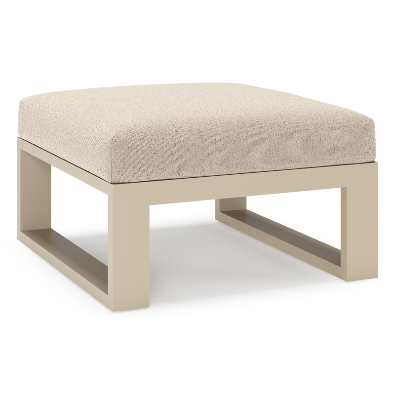 Verato poef in beige aluminium met marbella beige all weather cosytica kussen