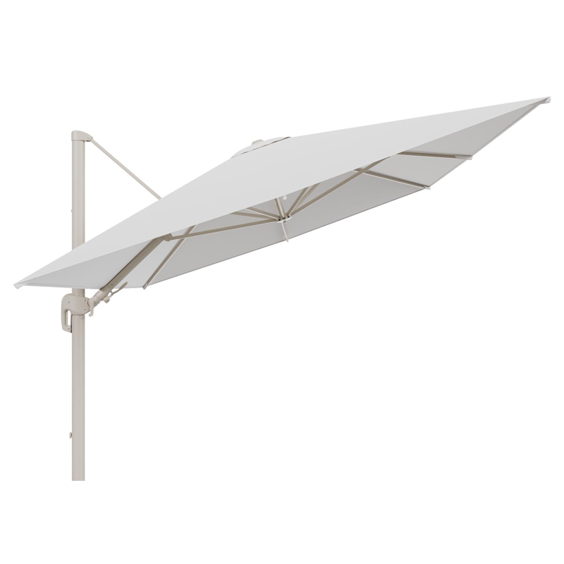 Rufina zweefparasol tiltfunctie in beige aluminium en parasoldoek in All Weather Solica Soul Optik  - L1 400 x L2 300 cm (zonder voet) (zonder voet)