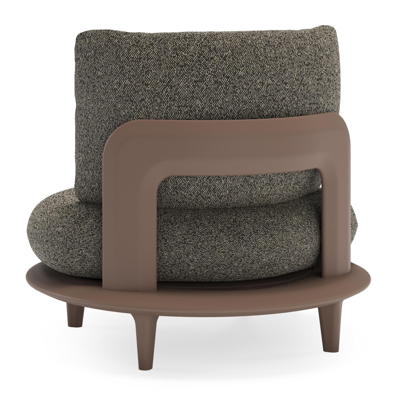 Fauteuil de jardin Bomero en aluminium taupe et coussins en all weather cosytica marbella tunder