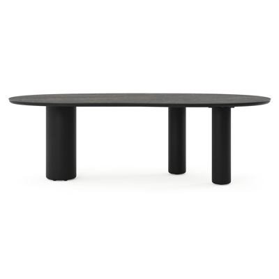 Table de jardin Amico organique en aluminium noir et céramique pleine Black Obsession - Lg. 240 x Lrg. 110 x Haut. 73.5 cm