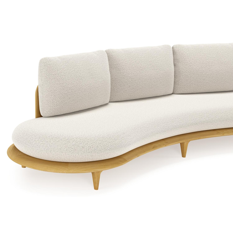 Bomero loungeset in teak met firenze natural all weather solica kussen