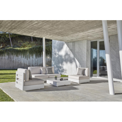 Como loungebank in wit aluminium met lopi shadow all weather sunbrella® luxe kussen