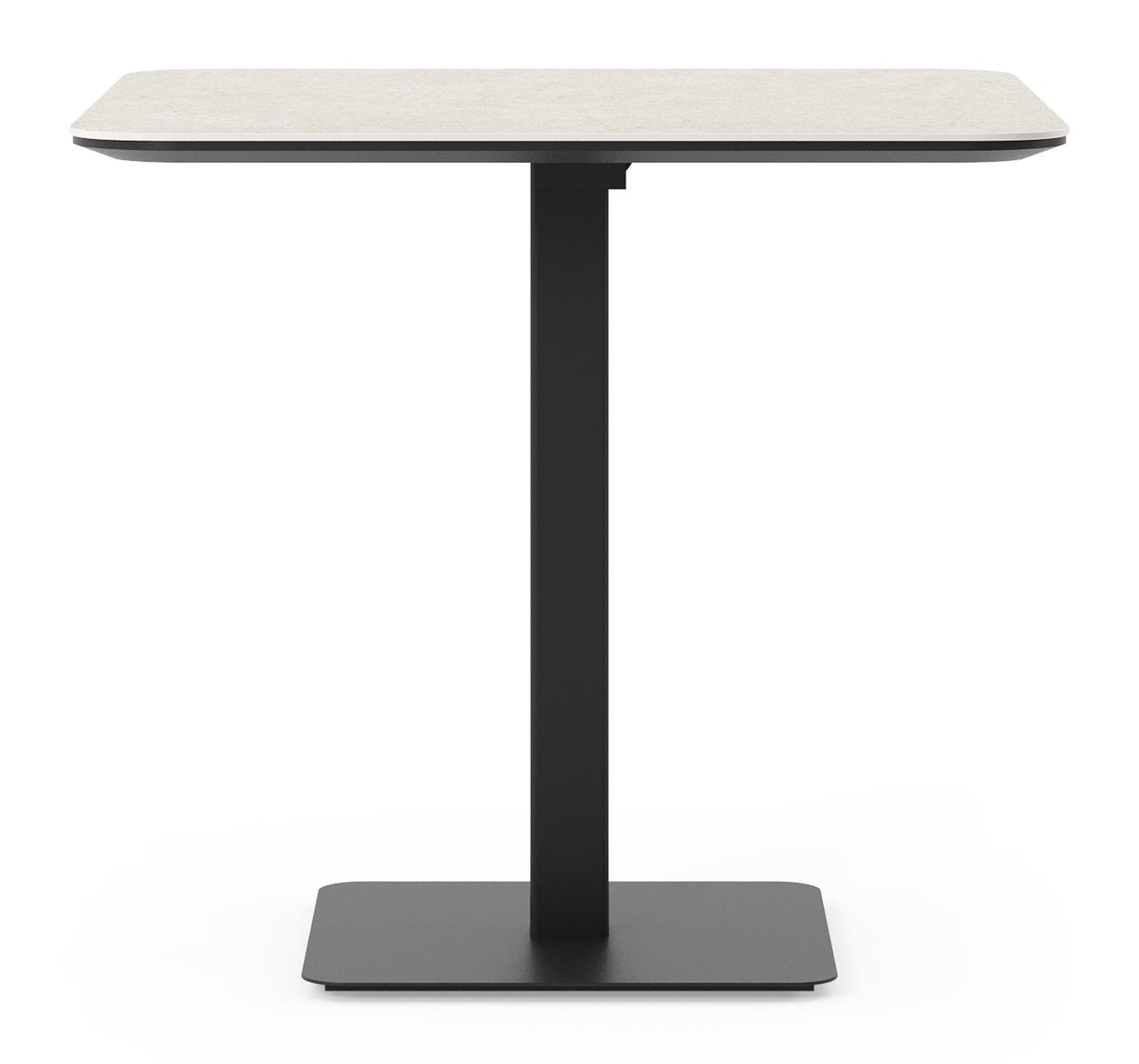 Fano kantelbare tuintafel vierkant afgerond in zwart aluminium en volkeramiek shilin - L 80 x B 80 x H 73 cm