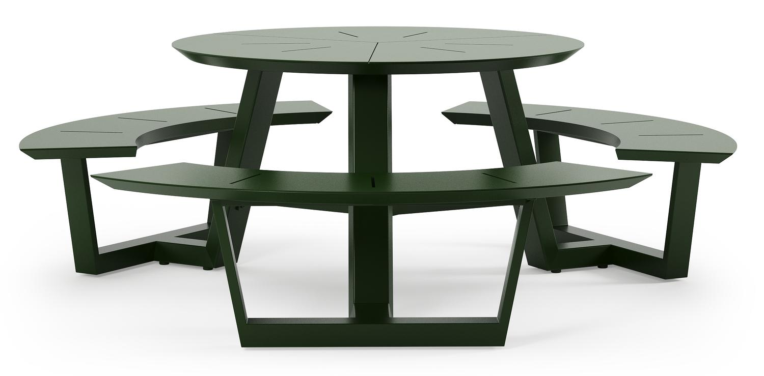 Rondino picknicktafel in groen aluminium - Dia. 207 cm
