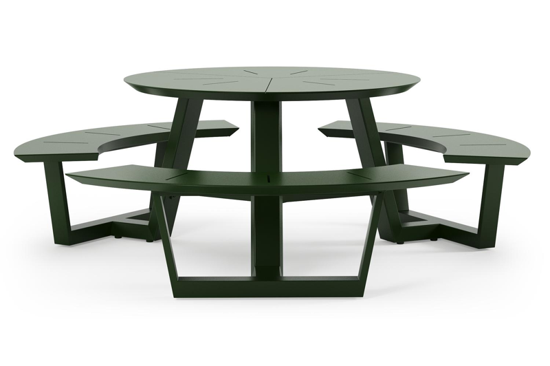 Rondino picknicktafel in groen aluminium - Dia. 207 cm