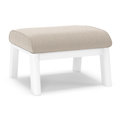 Cirello poef in wit aluminium met lopi fossil all weather sunbrella® luxe kussen