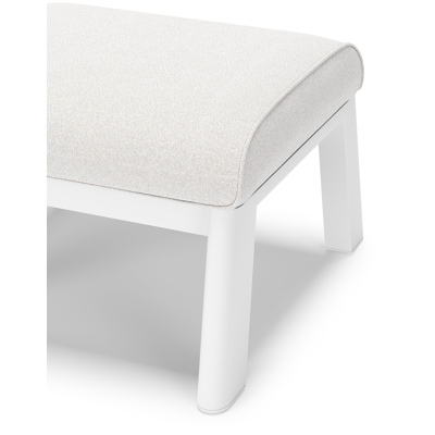 Cirello poef in wit aluminium met soul optik all weather solica kussen