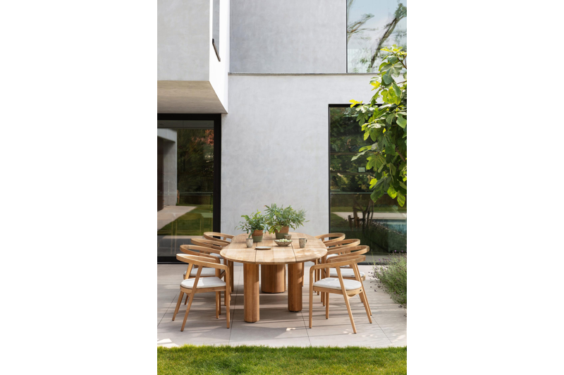 Organo tuintafel organisch in teak - L 320 x B 128 x H 74 cm