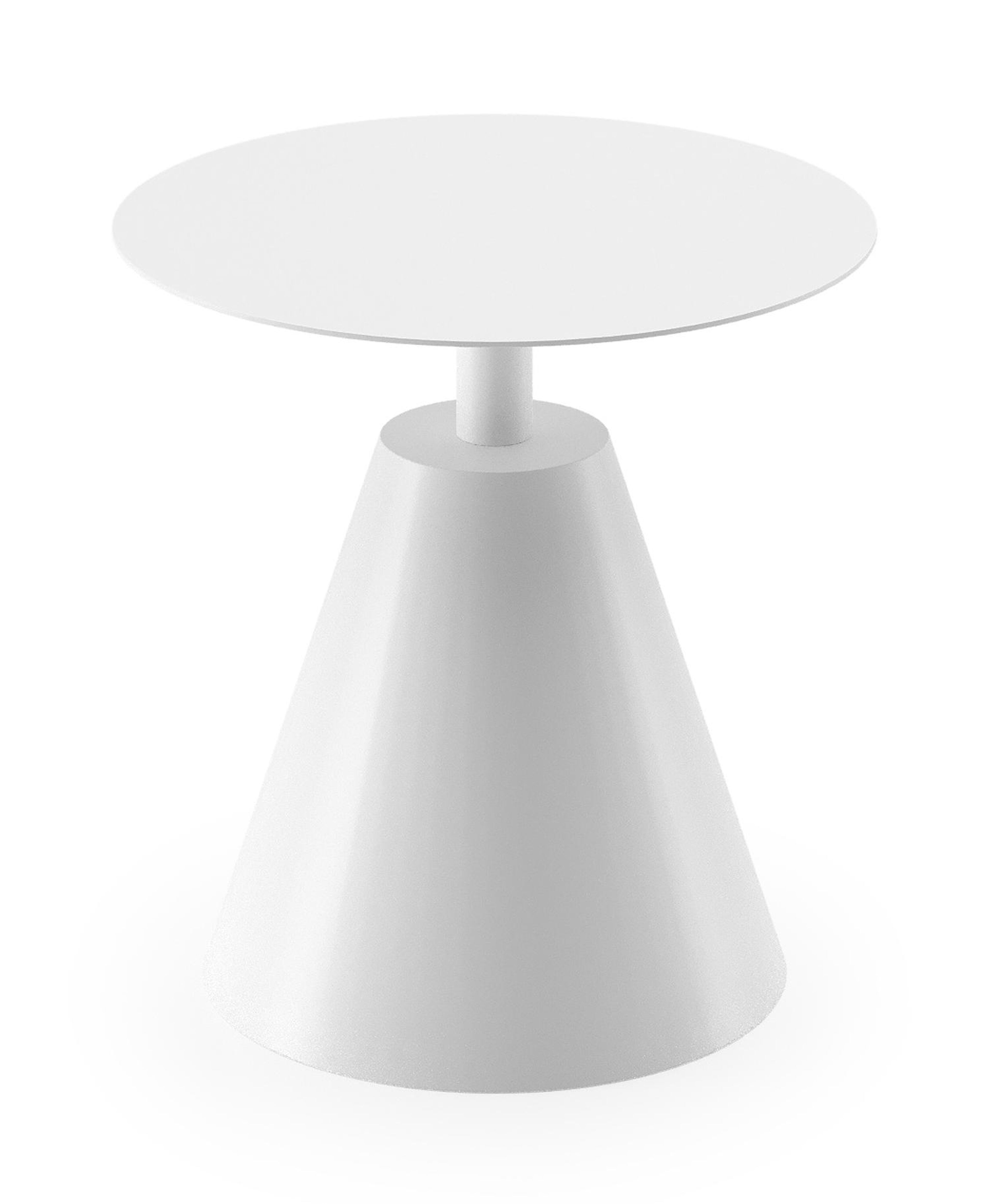 Table d'appoint Lucca en aluminium blanc - Dia. 50 x H 50 cm