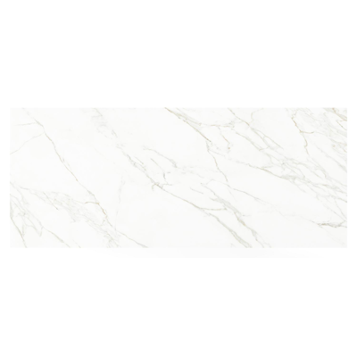 Table de jardin Malito en aluminium blanc et céramique pleine calacatta - Lg 240 x Larg. 100 x H 75 cm