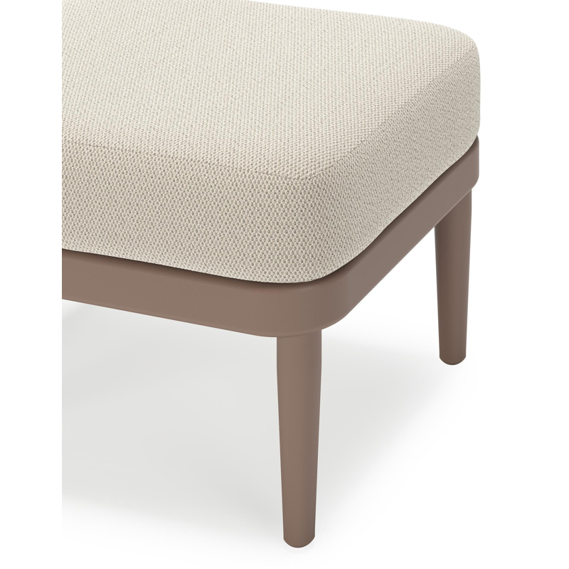 Pouf Orso en aluminium taupe et coussins en all weather sunbrella® luxe Lopi Marble