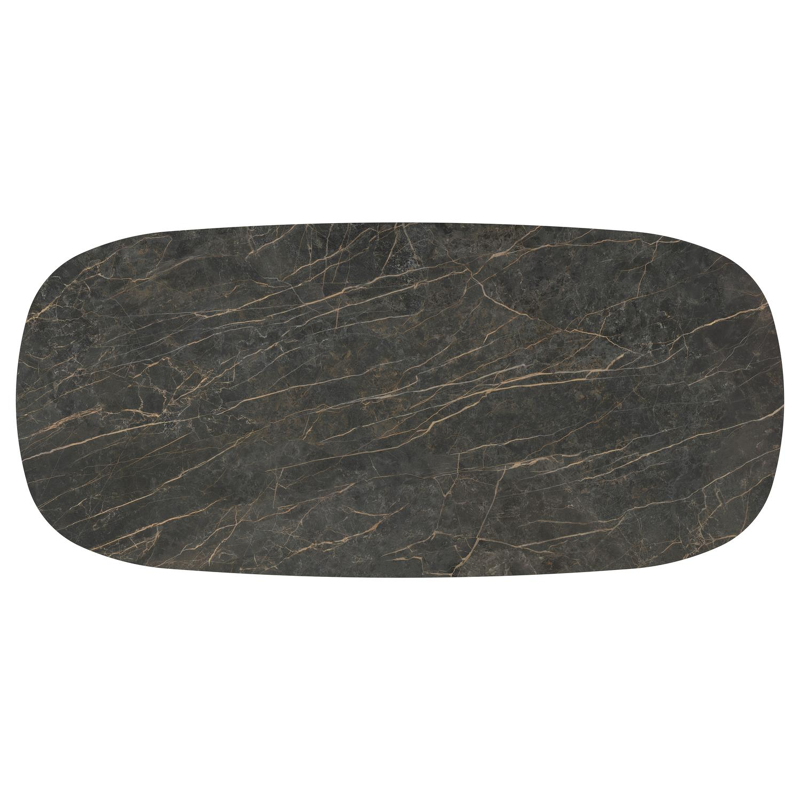 Amico tuintafel bombo xl in wit aluminium en volkeramiek Black Obsession - L 320 x B 148 x H 73.5 cm