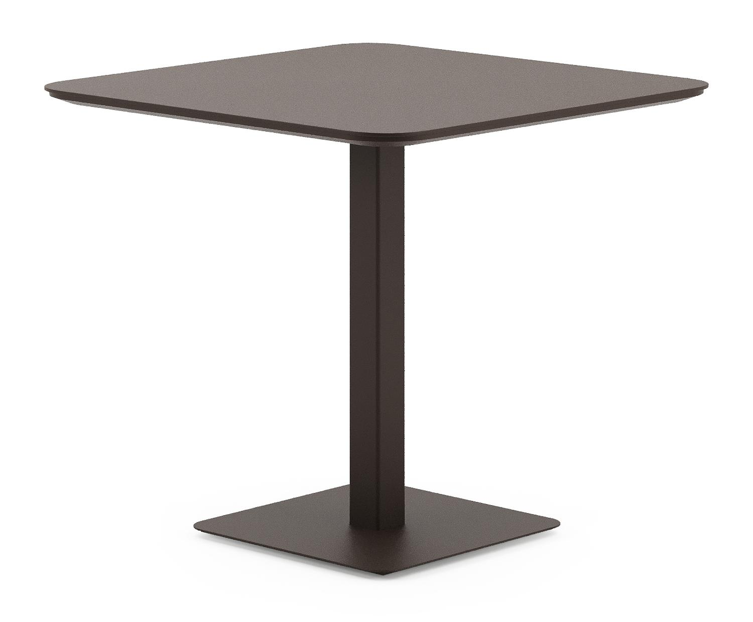 Fano kantelbare tuintafel rechthoekig afgerond in donkerbruin aluminium - L 80 x B 80 x H 72 cm