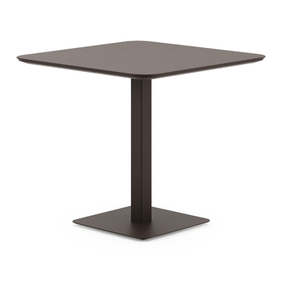 Table de jardin inclinable Fano rectangulaire arrondie en aluminium brun foncé - Lg. 80 x Lrg. 80 x Haut. 72 cm