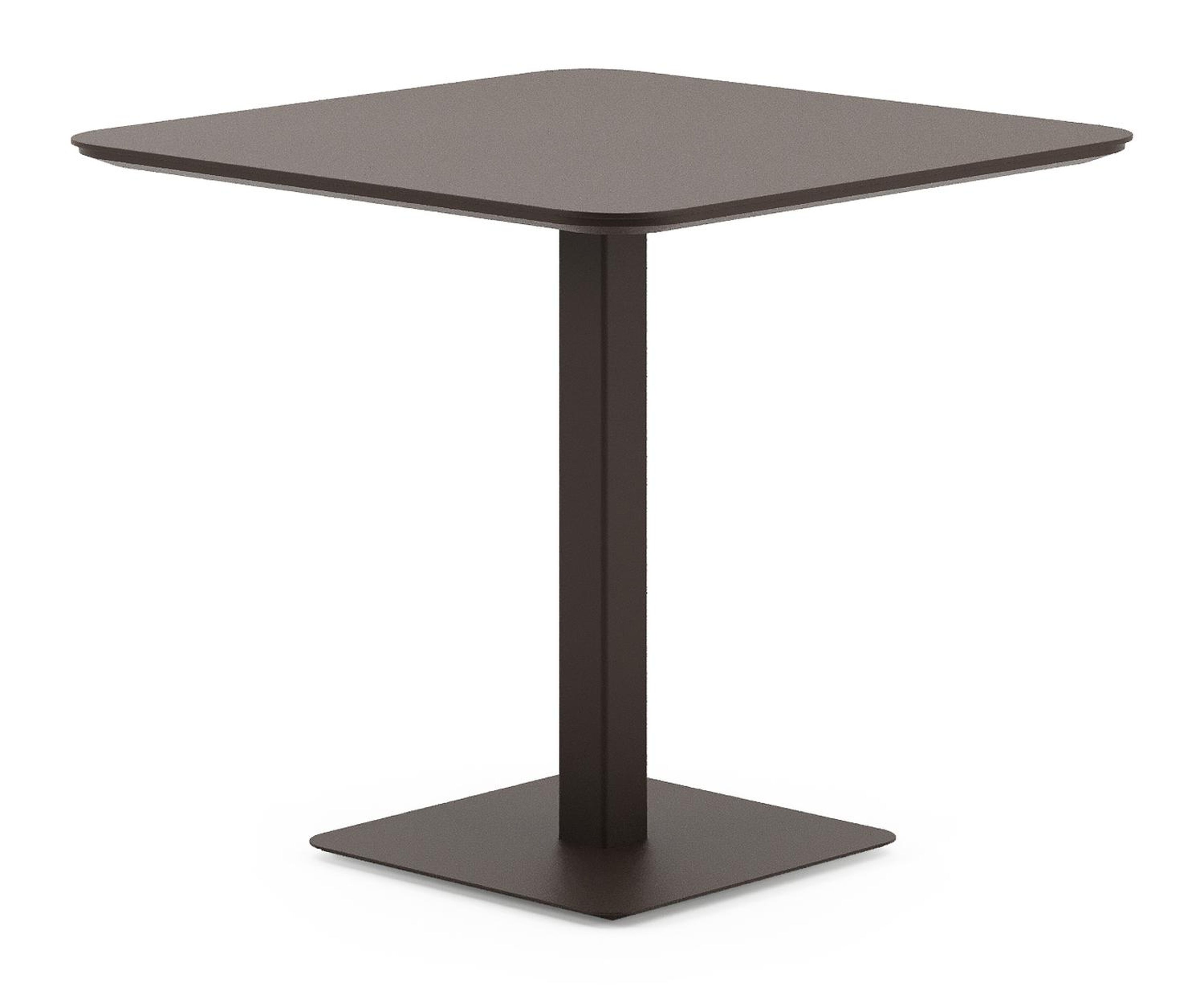 Fano kantelbare tuintafel rechthoekig afgerond in donkerbruin aluminium - L 80 x B 80 x H 72 cm