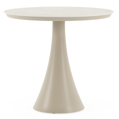 Fano tuintafel rond in beige aluminium en volkeramiek Shilin Dia. 85 x H 75 cm x H 75 cm