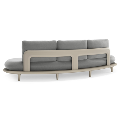 Bomero loungebank in beige aluminium met savane grey all weather sunbrella® luxe kussen