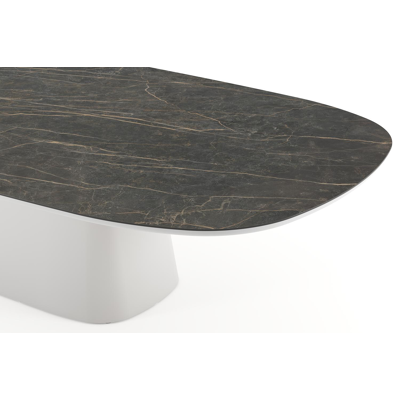 Amico tuintafel bombo xl in wit aluminium en volkeramiek Black Obsession - L 320 x B 148 x H 73.5 cm