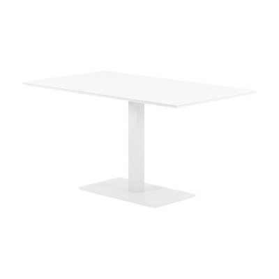Piemonte tuintafel in wit aluminium en volkeramiek arctic white - L 140 x B 80 x H 72,5 cm