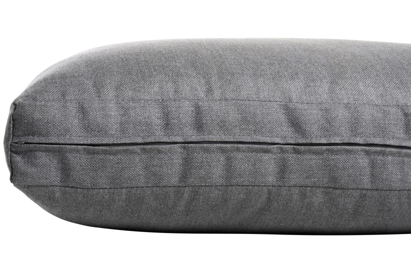 Toma loungehoek in zwart aluminium met grijs polyester kussens en loungetafel