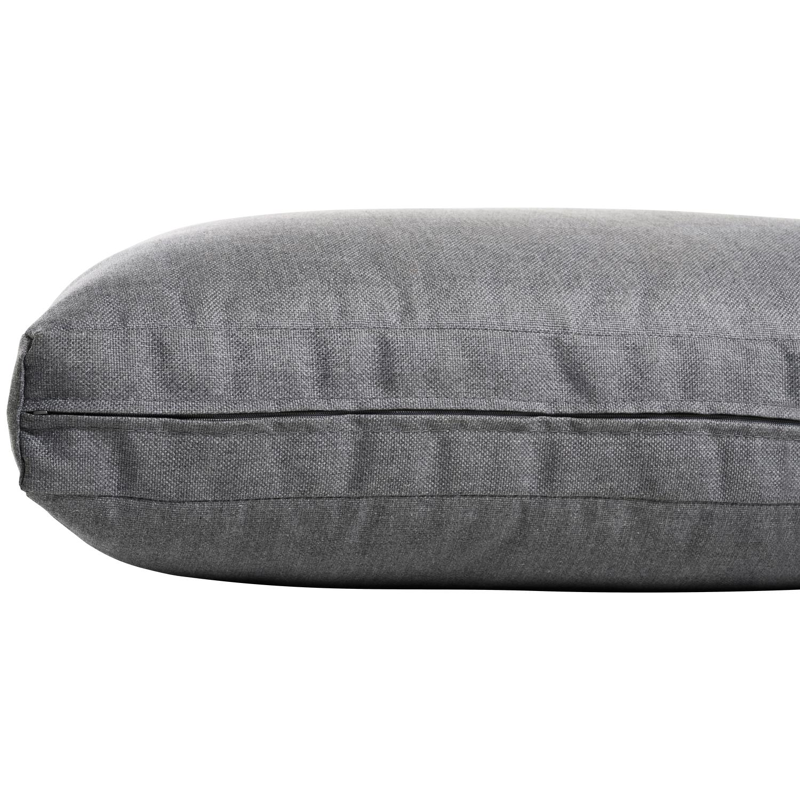 Toma loungezetel 1-zit in zwart aluminium en polywood met grijs polyester kussen